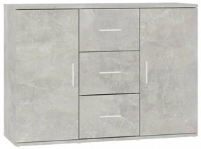 betonszürke szerelt fa tálalószekrény 91x29,5x65 cm