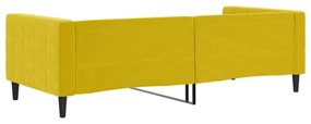 sárga bársony kanapéágy 90 x 200 cm
