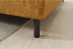 Sárga bársony kinyitható-tárolóhelyes sarokkanapé (jobb oldali-L alakú) Barea – ELTAP