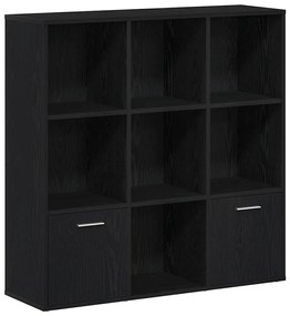 fekete tölgy színű szerelt fa könyvszekrény 98x29x97,5 cm