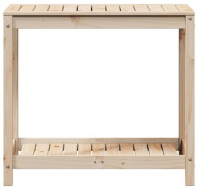 tömör fenyőfa ültetőasztal polccal 82,5x50x75 cm