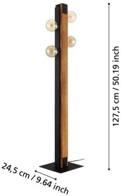 Eglo 43471 - Állólámpa LAYHAM 4xE27/60W/230V