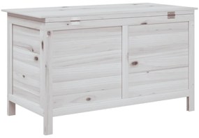 fehér tömör fenyőfa kerti tárolóláda 99 x 49,5 x 58,5 cm