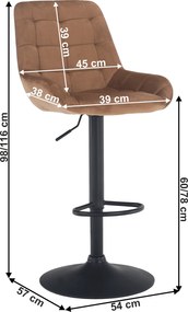 Bárszék, barna Velvet anyag, CHIRO NEW