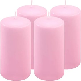 Gyertya készlet 15 cm Ø 7,5 cm  4 db rózsaszín