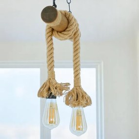 Csillár láncon KOS 2xE27/60W/230V bükkfa