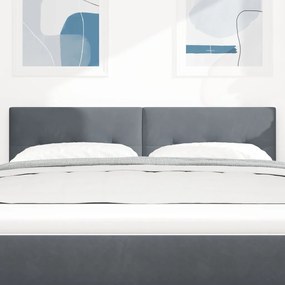 Fejtámla Gombos Párnázott Sötétszürke 140 cm Bársony