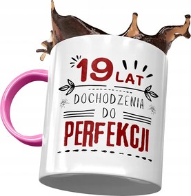 Rózsaszín Bögre Születésnapra 19 19. 19. Ajándék Nyomtatott Fotóval