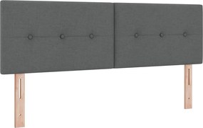 vidaXL LED ágytámla LED -es lámpákkal Sötétszürke 144 cm Poliészter