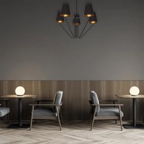 Csillár rúdon VICTORIA 5xE27/60W/230V fekete