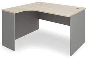 SimpleOffice ergonomikus asztal 140 x 120 cm, bal, világos tölgy / szürke