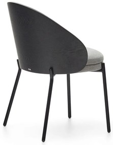 Fekete-szürke kárpitozott étkezőfotel Eamy – Kave Home