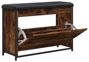 füstös tölgy színű cipőpad lehajtható fiókkal 82x32x56 cm