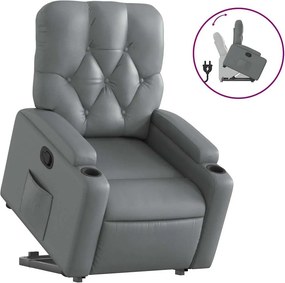 vidaXL szürke műbőr felállást segítő dönthető fotel
