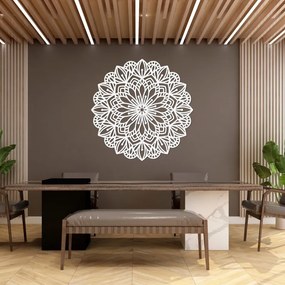 Fából készült mandala a falon virágesszencia | ESSENTIA