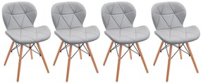 Étkezőszékek 4db bőr Light Grey