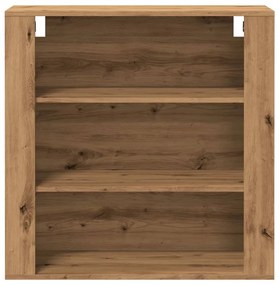 kézműves tölgy színű szerelt fa faliszekrény 80x33x80 cm