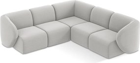 Világosszürke bársony sarokkanapé Lani – Makamii