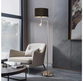 Eglo - LED Állólámpa TUNJA 1xE27/60W/230V + LED/2,1W átm. 38 cm króm/barna 1xEG32514+1xEG32485