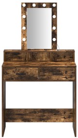 LED-es tükör Füstölt tölgyből 79x41x140 cm