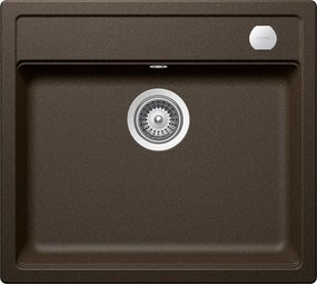 Schock Mono N-100 konyhai mosogatótálca Cristadur Bronze 570 x 510 mm lefolyó távműködtetővel, gránit, hagyományos beépítés, bronzbarna