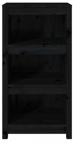 fekete tömör fenyőfa könyvszekrény 50 x 35 x 97 cm