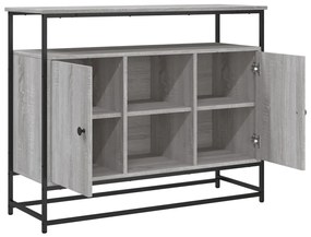 szürke sonoma színű szerelt fa tálalószekrény 100 x 35 x 80 cm