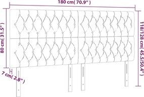 sötétbarna szövet fejtámla 180x7x118/128 cm