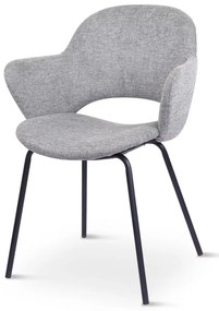 Világosszürke kárpitozott étkezőfotel szett 2 db-os Rowley – Unique Furniture