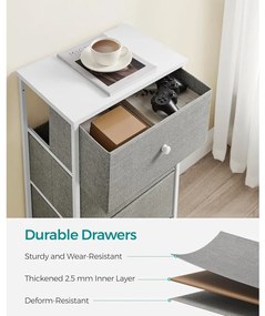 Tároló szekrény négy fiókkal, ruhás szekrény, galambszürke és krémfehér 80x30x85cm