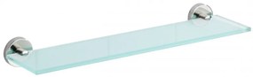 Bosio Shine üvegpolc, Wenko, 13,5 x 46,5 cm, üveg / rozsdamentes acél, ezüst