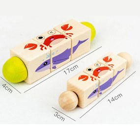 Állatos mini kirakós hengerek Montessori fajáték