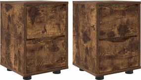 vidaXL Éjjeliszekrények 2 pcs Füstölt tölgy 30,5 x 30 x 43 cm Faanyag