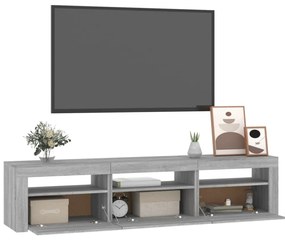 szürke sonoma színű TV-szekrény LED-lámpákkal 180x35x40 cm