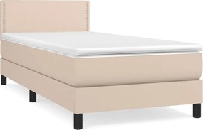 vidaXL cappuccino színű műbőr rugós ágy matraccal 80 x 200 cm