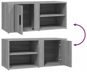 2 db szürke sonoma színű szerelt fa TV-szekrény 80x31,5x36 cm