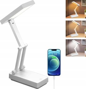 Asztali Led Lámpa Vezeték Nélküli Újratölthető Iskolai Íróasztal Fehér Usb