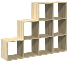 3 szintes sonoma tölgy elválasztó könyvespolc 137,5x29x103,5 cm