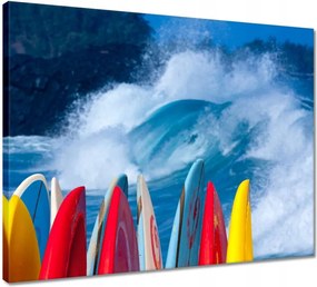 Vászonkép 50x40 Erős hullámok szörfdeszka