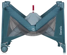 Lionelo - FLOWER utazóágy zöld-türkiz