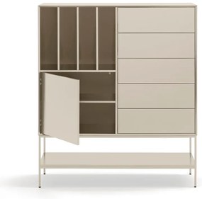 Krémszínű szekrény 120x140x45 cm Platt – Teulat