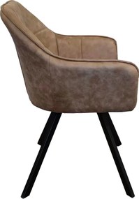 Forgó étkezőszék, szürkésbarna szövet csiszolt bőr hatással, SAMANTA