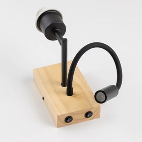 Brilagi - LED Fali lámpa NUBILA WOOD 1xE27/25W/230V+ LED/3W tölgy/sötét kék