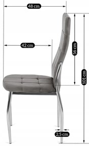 Szürke Bársony Étkezőszék. MOLLY