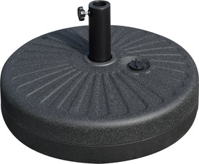 Outsunny Napernyő Állvány 22 kg Kerek Napernyő Alap, Napernyő Súly, Állvány 38/48 mm Átmérőjű Rúdhoz, Erkélyre, Teraszra, Kertbe, Fekete | Aosom