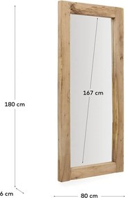 Fali tükör tömörfa kerettel 80x180 cm Maden – Kave Home