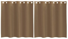 2 db világosbarna színű fátyolfüggönyök rojtokkal