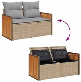 Kerti Kanapé Szett 14 pcs Beige és világosszürke