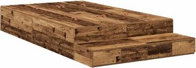 vidaXL Ágykeret tárolóval fiókkal tárolóval Öreg fa 120 cm Faanyag