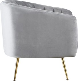 Design fotel, szürke Velvet szövet/gold króm-arany, BAGY